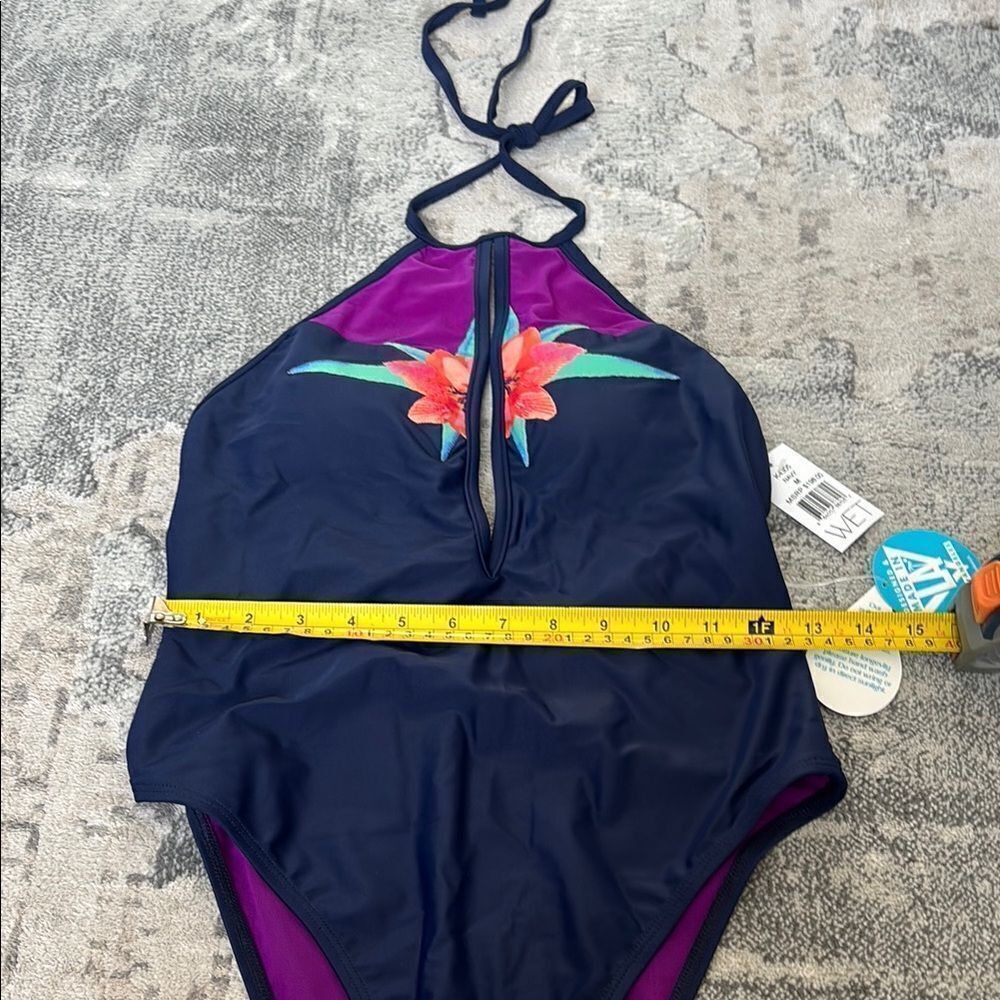 Navy Floral One-Piece Swimsuit - Picture 8 of 11